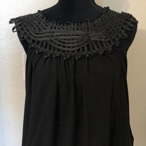 Sleeveless Black Top w/ Cinched Bottom